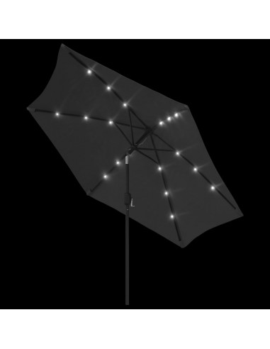 Ombrellone da Esterni con LED e Palo in Acciaio 300cm Antracite