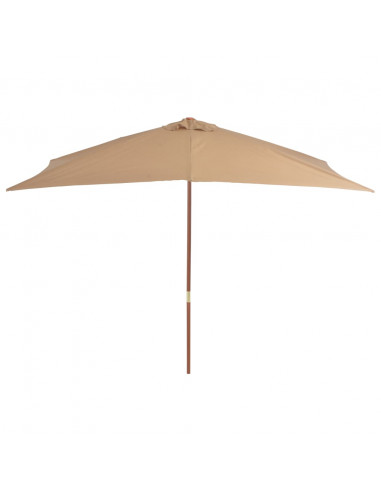 Ombrellone da Esterni con Palo in Legno 200x300 cm Tortora