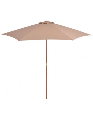 Ombrellone da Esterni con Palo in Legno 270cm Grigio Talpa