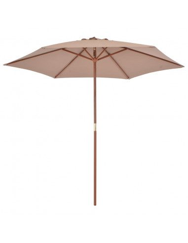 Ombrellone da Esterni con Palo in Legno 270cm Grigio Talpa