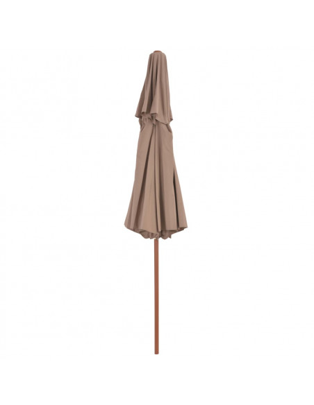 Ombrellone a Due Livelli con Palo in Legno 270 cm Grigio Talpa