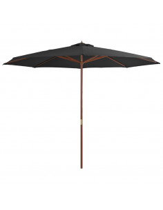 Ombrellone da Esterni con Palo in Legno 350 cm Antracite 2