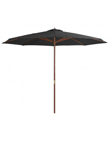 Ombrellone da Esterni con Palo in Legno 350 cm Antracite