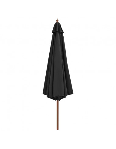Ombrellone da Esterni con Palo in Legno 350 cm Antracite