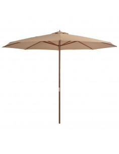 Ombrellone da Esterni con Palo in Legno 350 cm Grigio Talpa 2