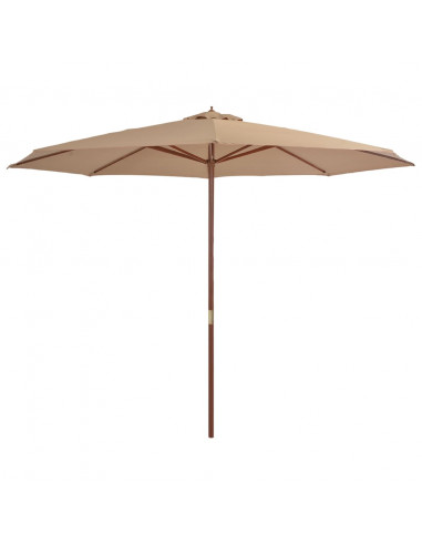 Ombrellone da Esterni con Palo in Legno 350 cm Grigio Talpa