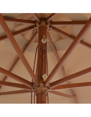 Ombrellone da Esterni con Palo in Legno 350 cm Grigio Talpa