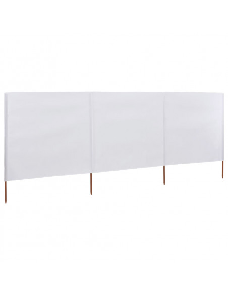 Paravento a 3 Pannelli in Tessuto 400x120cm Bianco