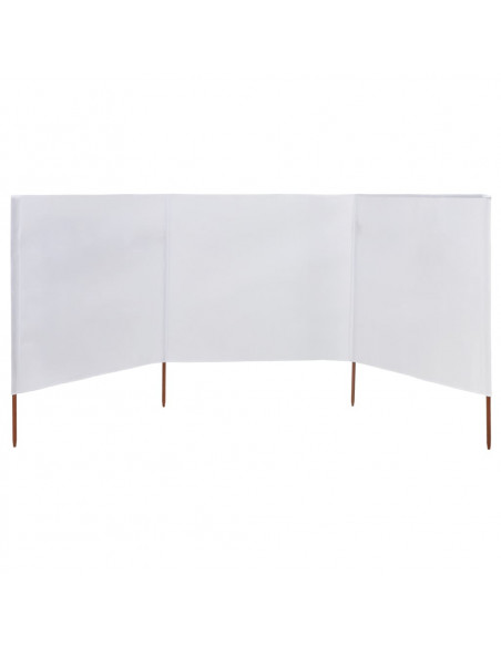 Paravento a 3 Pannelli in Tessuto 400x120cm Bianco
