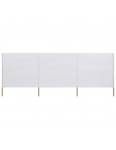 Paravento a 3 Pannelli in Tessuto 400x120cm Bianco 2
