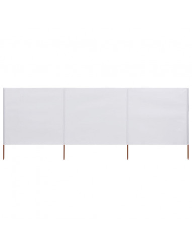 Paravento a 3 Pannelli in Tessuto 400x120cm Bianco