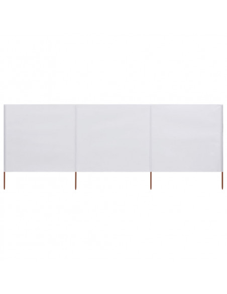 Paravento a 3 Pannelli in Tessuto 400x120cm Bianco