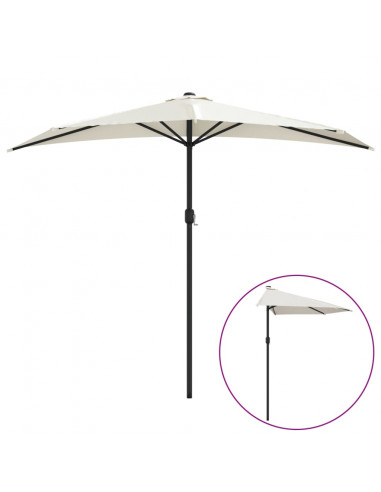 Ombrellone Balcone Palo in Alluminio Sabbia 270x144 cm a Metà