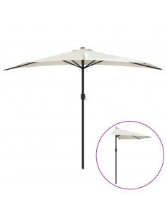 Ombrellone da Balcone Palo in Alluminio Sabbia 300x155cm a Metà 2