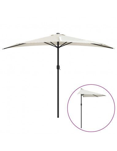 Ombrellone da Balcone Palo in Alluminio Sabbia 300x155cm a Metà