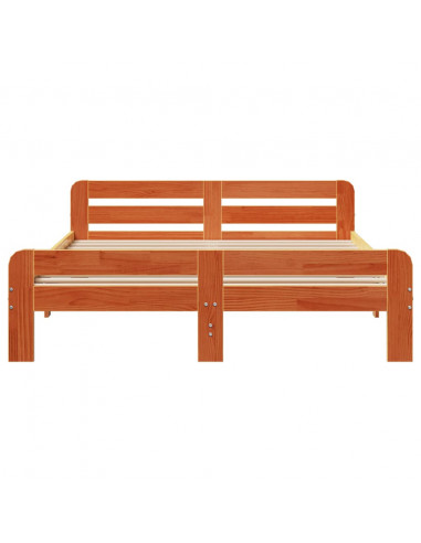 Letto senza Materasso Marrone Cera 140x190 cm in Legno di Pino