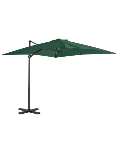 Ombrellone a Sbalzo con Palo Alluminio Verde 250x250 cm