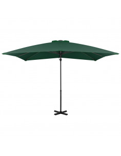 Ombrellone a Sbalzo con Palo in Alluminio 250x250 cm Verde 2