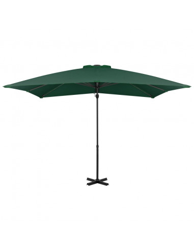 Ombrellone a Sbalzo con Palo in Alluminio 250x250 cm Verde