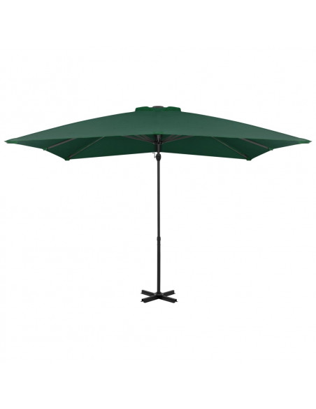 Ombrellone a Sbalzo con Palo in Alluminio 250x250 cm Verde