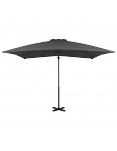 Ombrellone a Sbalzo con Palo in Alluminio 250x250 cm Antracite 2