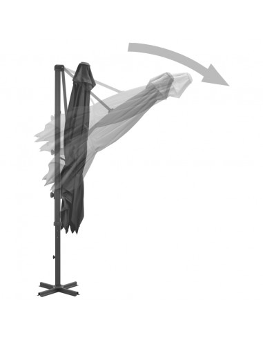 Ombrellone a Sbalzo con Palo in Alluminio 250x250 cm Antracite