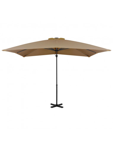 Ombrellone a Sbalzo con Palo Alluminio Grigio Talpa 250x250cm