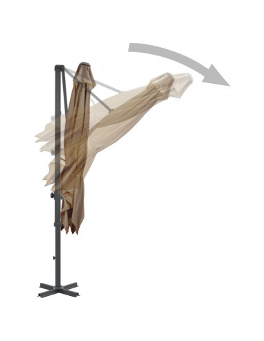 Ombrellone a Sbalzo con Palo Alluminio Grigio Talpa 250x250cm