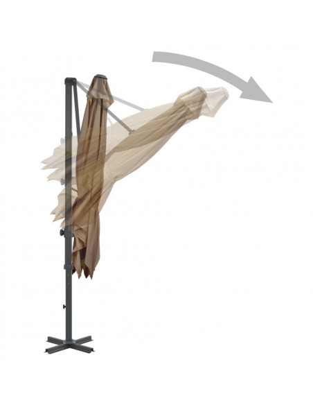 Ombrellone a Sbalzo con Palo Alluminio Grigio Talpa 250x250cm