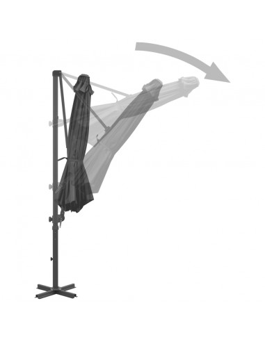 Ombrellone a Sbalzo con Palo in Alluminio Antracite 300 cm