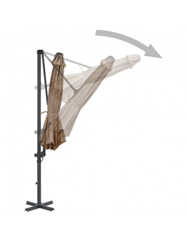 Ombrellone a Sbalzo con Palo in Alluminio 300 cm Grigio Talpa