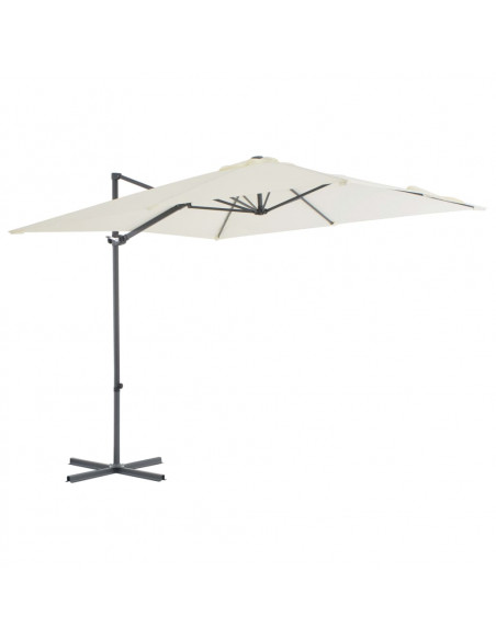 Ombrellone a Sbalzo con Palo in Acciaio 250x250 cm Sabbia
