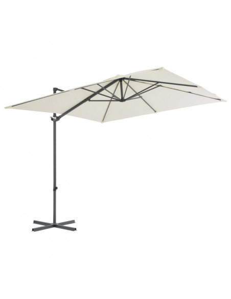 Ombrellone a Sbalzo con Palo in Acciaio 250x250 cm Sabbia
