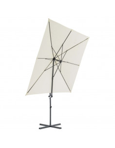 Ombrellone a Sbalzo con Palo in Acciaio 250x250 cm Sabbia 2