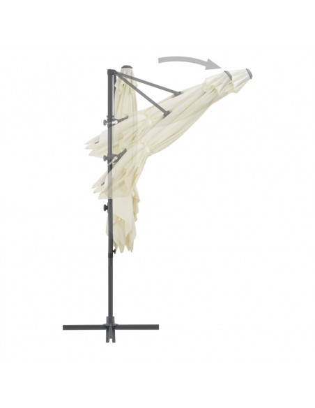 Ombrellone a Sbalzo con Palo in Acciaio 250x250 cm Sabbia