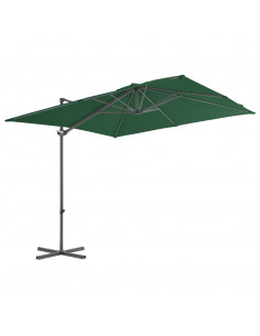 Ombrellone a Sbalzo con Palo in Acciaio 250x250 cm Verde 2