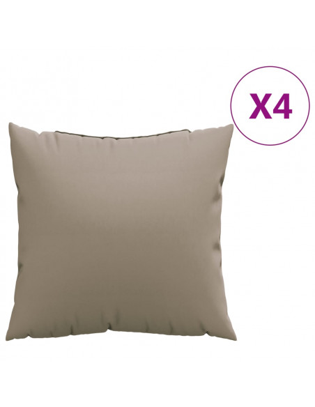 Cuscini per Divano 4 pz Tortora 40x40 cm in Tessuto