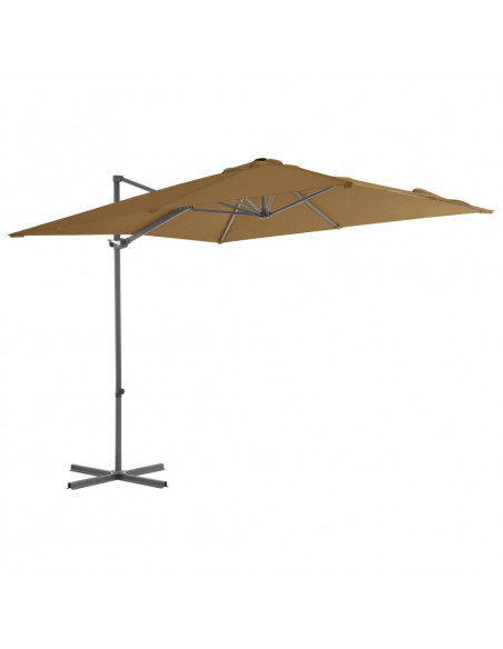 Ombrellone a Sbalzo con Palo in Acciaio 250x250 cm Grigio Talpa