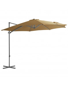 Ombrellone a Sbalzo con Palo in Acciaio Grigio Talpa 300 cm 2
