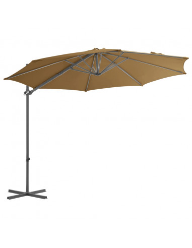 Ombrellone a Sbalzo con Palo in Acciaio Grigio Talpa 300 cm