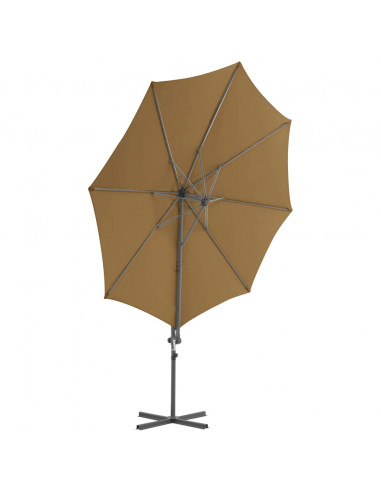 Ombrellone a Sbalzo con Palo in Acciaio Grigio Talpa 300 cm