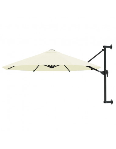 Ombrellone a Muro con Palo in Metallo 300 cm Sabbia