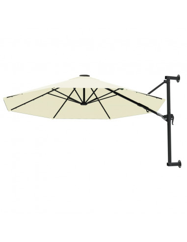 Ombrellone a Muro con Palo in Metallo 300 cm Sabbia