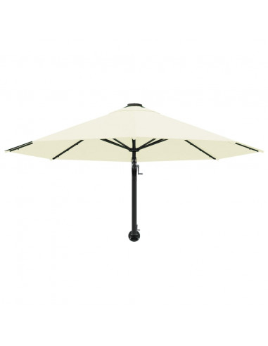 Ombrellone a Muro con Palo in Metallo 300 cm Sabbia