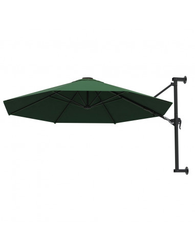 Ombrellone a Muro con Palo in Metallo 300 cm Verde