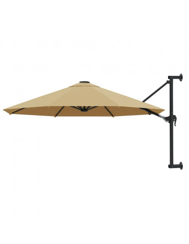 Ombrellone a Muro con Palo in Metallo 300 cm Grigio Talpa