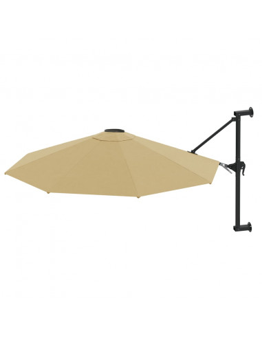 Ombrellone a Muro con Palo in Metallo 300 cm Grigio Talpa