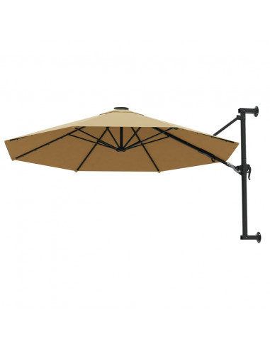 Ombrellone a Muro con Palo in Metallo 300 cm Grigio Talpa