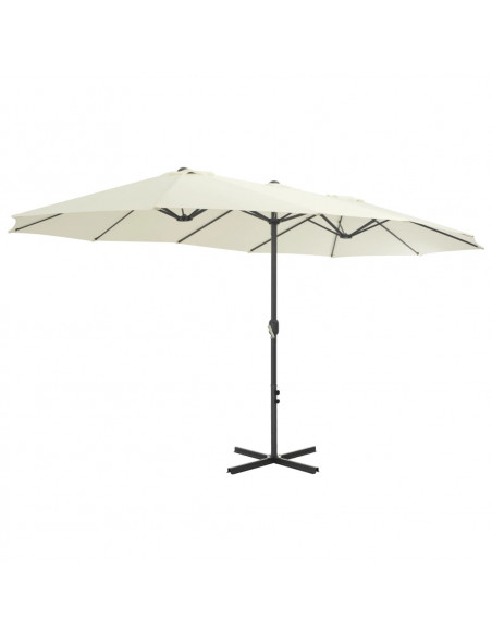 Ombrellone da Esterni con Palo in Alluminio 460x270 cm Sabbia