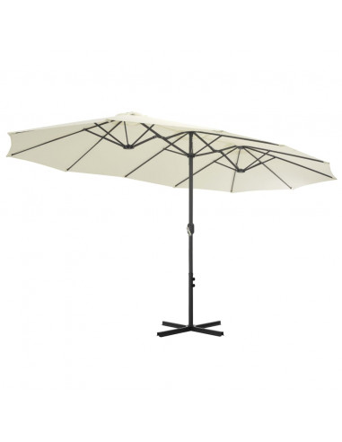 Ombrellone da Esterni con Palo in Alluminio 460x270 cm Sabbia